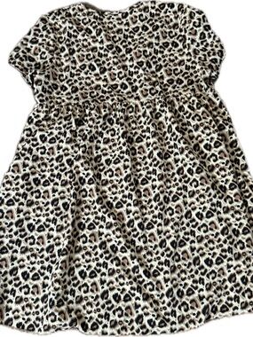 Leopard Print Midi Dress in Beige